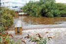 River Don in flood at the Fish Ladder, Walk Mill Weir, Five Weirs Walk, Effingham Street