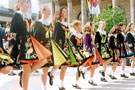 View: t04659 Irish Dancers outside the City Hall, Barkers Pool during the World Student Games Cultural Festival 