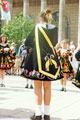 View: t04660 Irish Dancers outside the City Hall, Barkers Pool during the World Student Games Cultural Festival 