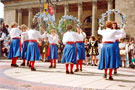 View: t04662 Garland Dancers outside the City Hall, Barkers Pool during the World Student Games Cultural Festival 