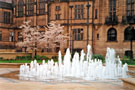 Fountain, Peace Gardens with the Town Hall in the background