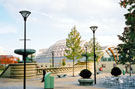 Cascades, Peace Gardens looking towards the Winter Garden under construction