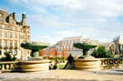 Cascades, Peace Gardens looking towards the Winter Garden under construction with the Town Hall left