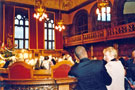 Interior of Council Chamber, Town Hall with co-author Ruth Harman at the official launch of the new Pevsner Architectural Guide to Sheffield 