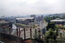 River Don and Five Weirs Walk viewed from a train passing along Norfolk Midland Railway Bridge over Attercliffe Road near its junction with Savile Street