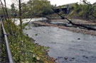 Sandersons Weir, River Don, Five Weirs Walk with the Railway Bridge over the Mill Race right