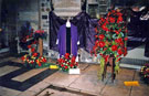 Golden Jubilee Celebration Floral Art by Sheffield Floral Club under the Joseph Rodgers Memorial, Lady Chapel, Cathedral Church of SS. Peter and Paul