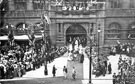 View: t04940 Royal visit of Princess Henry of Battenburg leaving the Town Hall for the unveiling of Queen Victoria's Statue 