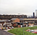 Looking towards former premises of Shortall Ltd., Effingham Street and Bernard Road Incinerator (right)