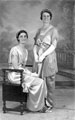 Miss Florrie Barker of Norton (right) and unidentified performer in costume for their Amateur Dramatic performance