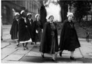 Nurses outside Sheffield Cathedral, St. James' Row