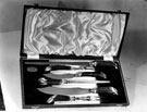 Carving set made by Needham, Veall and Tyzack Ltd., cutlery manufacturers of Eye Witness Works, Milton Street