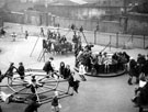 Crown Alley Playground, view from bottom of playground, looking towards High Street Lane and railway, (railway cutting)