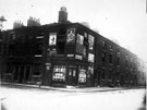 Back to back housing, Nos. 17-29 Green Lane, right, and Nos. 53-55 Acorn Street, left. Entrance to Court No 1, left (under arch)