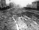 Wolverley Road under construction, Woodhouse from the Recreation Ground towards Sheffield Road, showing first left Penrose Place, second left Southsea Road