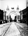 View: u01217 Decorative arch sponsored by Vickers Sons and Maxim, Brightside Lane, to welcome King Edward VII and Queen Alexandra on their visit to Sheffield