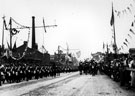 View: u01231 Parade along Sheaf Street (most probably) for the  Royal Visit of Edward VII and Queen Alexandra