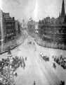 View: u01659 Elevated view of Town Hall Square and Fargate during the royal visit of King George V and Queen Mary