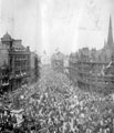 View: u01660 Elevated view of Town Hall Square and Fargate during the royal visit of King George V and Queen Mary