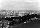 View towards City Centre from Park Grange Road, Norfolk Park. Flats, Park Spring Drive, foreground