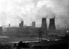 View: u01790 Elevated view of Blackburn Meadows Sewage Treatment Works and Blackburn Meadows Electricity Power Station from Hill Top, Kimberworth