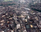 Aerial view of City Centre, roads in foreground include (left-right), Charter Row, The Moor and Eyre Street, roads in centre include, Pinstone Street (including Town Hall and Peace Gardens), Arundel Gate and Brown Street (leading to Sheaf Street)