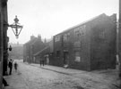 Nos 32-48, Paradise Street looking towards West Bar and Surrey Hotel, entrance to Courts 4 and 6, right, foreground