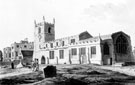 South-East view of St. James' Church, Norton, by Samuel Hieronymus Grimm. The early seventeenth century Norton Hall shown beyond the church was demolished shortly after Grimm's visit and rebuilt