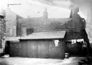 Store in yard off Hermitage Street. Side view of No. 4 Hermitage Lane, Robert Bottomley, undertaker, left