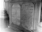 St. Paul's Church, Pinstone Street, prior to demolition in 1938. Detail of Mural Tablet, showing Exodus, Chapter XX, verses, VI, VII, VIII, IX, X, and prayer, I Believe