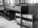 Interior view of enclosure showing book trolley at Walkley Branch Library, South Road