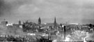 General view of the City Centre from Park area, prior to the demolition of St. Paul's Church. Distinctive buildings include the Town Hall and the spire of St. Marie's Roman Catholic Church, Norfolk Row