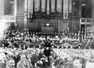 Unidentified event in the Albert Hall, Barker's Pool. Group on stage include the Duke of Norfolk