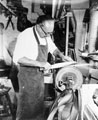 Eric Wragg grinding, W. H. Wragg, pen and pocket knife manufacturer, 101 West Street