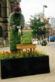 Floral sculpture of Mary, the Buffer Girl, outside the Town Hall, Pinstone Street