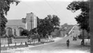 Ecclesall Road South, with Banner Cross Methodist Church on the left, looking up Psalter Lane