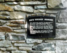 Plaque on a headstone marking the buildings of the South Yorkshire Ironworks at Coleridge Road, Attercliffe