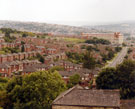 View looking along Maltravers Road towards Hyde Park flats, with Wybourn estate on the left