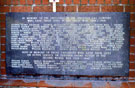 Roll of Honour of employees of the Sheffield Gas Company who gave their lives in World War I and World War II. Located at Transco House, Effingham Street/Sussex Street.