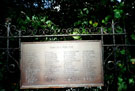 Fulwood War Memorial names