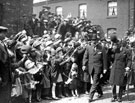 View: u04842 Visit of Edward, Prince of Wales to the Vickers Ltd River Don Works, Brightside Lane. 19,000 schoolchildren lined the route along the way