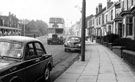 Ecclesall Road approaching Rustlings Road during morning rush hour 