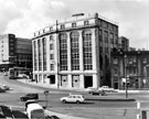 View: u05301 Head Office, Transport Department, formerly W.H.Smith Ltd., Hambleden House, Exchange Street  and Alexandra Hotel (right), at  the junction with Blonk Street from Furnival  Road