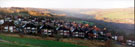 Panoramic view of Clough Field (dark patch of trees left); Jackey Bank from Bole Hill Recreation Ground with Bole Hill Lane (foreground); St. Anthony Road; Bole Hill Road and Reaps Wood (right) 