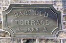 Plaque for Hadfield Terrace Nos. 66-80, Blakeney Road built 1889 