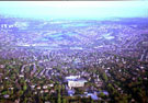 Aerial view of Nether Edge area from a hot air balloon. Nether Edge Hospital in foreground