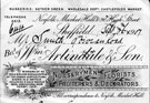 Letterhead of William Artindale and Son, Norfolk Market Hall and No. 90 High Street