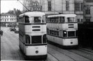 Tram Nos 513 and 529 on Pinstone Street