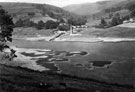 Ladybower Reservoir, ruins of St. James and St. John's Church in distance