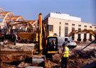 Construction of Winter Garden after demolition of Town Hall Extension (known as the Egg Box (Eggbox)), Novotel in background